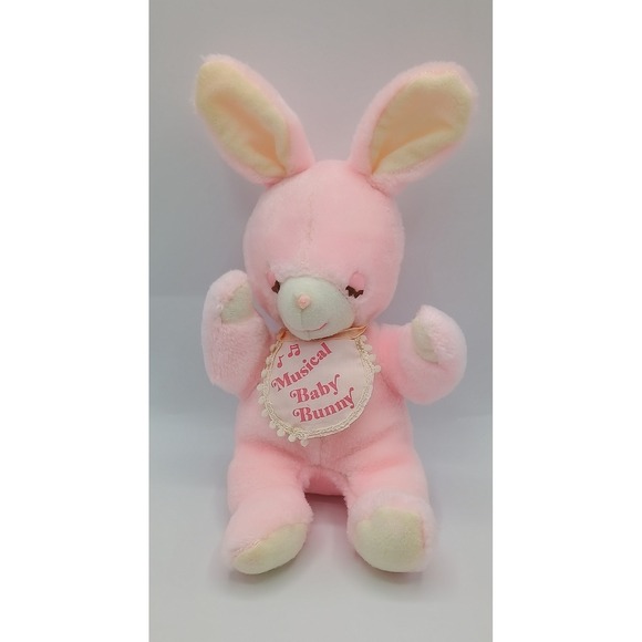 Knickerbocker Other - 10" Knickerbocker Pink Musical Baby Bunny Rabbit B1